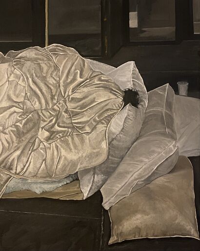 Weight of it all – Darlinghurst road sleeper - a Paint Artowrk by Caitlin Reilly